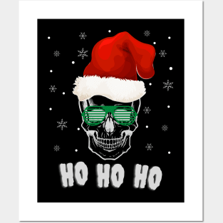 HO HO HO Skull Christmas Posters and Art